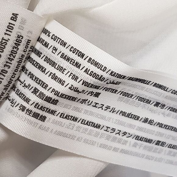 Abercrombie Pinstripe One Shoulder Ruffle Shift Dress MEDIUM - Picture 14 of 14